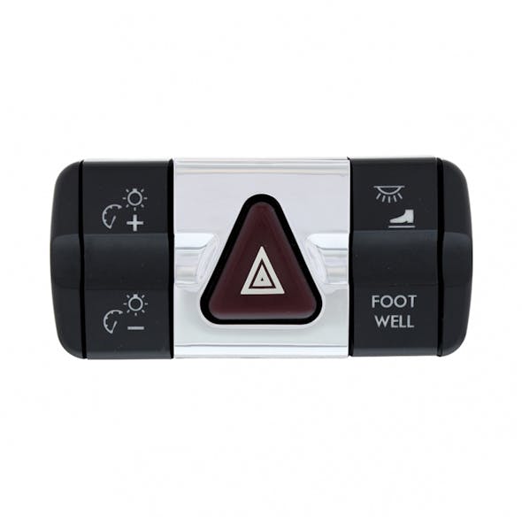 Freightliner Cascadia Chrome Hazard Button Trim - Buttons