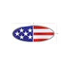 Peterbilt Chrome American Flag Emblem - Top Dimensions