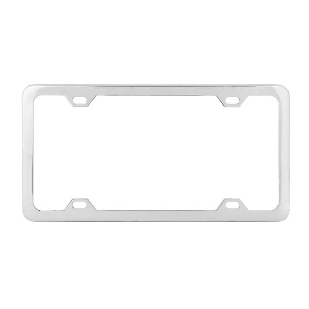 Universal 4 Hole License Plate Frame Plain By Grand General Chrome