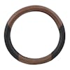 18" Deluxe Black And Wood Steering Wheel Cover By Grand General Dark Wood