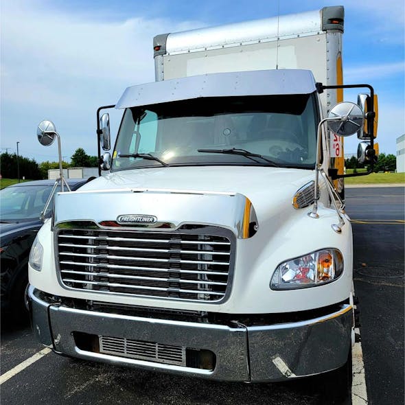 Freightliner Business Class M2 106 & 112 Flat Top Drop Visor On Truck