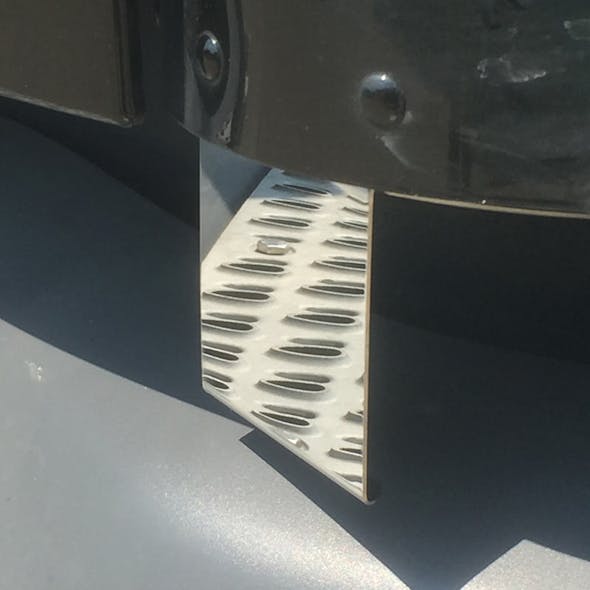 Peterbilt 579 Stainless Steel IFTA Permit Holders - Side View