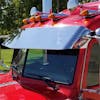 Peterbilt 389 Pride And Class Stainless 14" Drop Visor No Drilling Required Side View