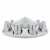 Chrome Front Axle Wheel Cover With Removable Pointed Hubcap & Lug Nut Covers Side View