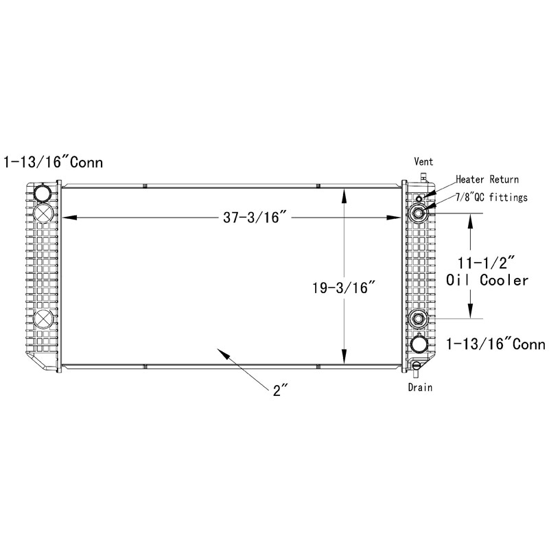 Radiator 1991年から2002年のシボレーGMC C5500 C6500 C7500 KODIAK