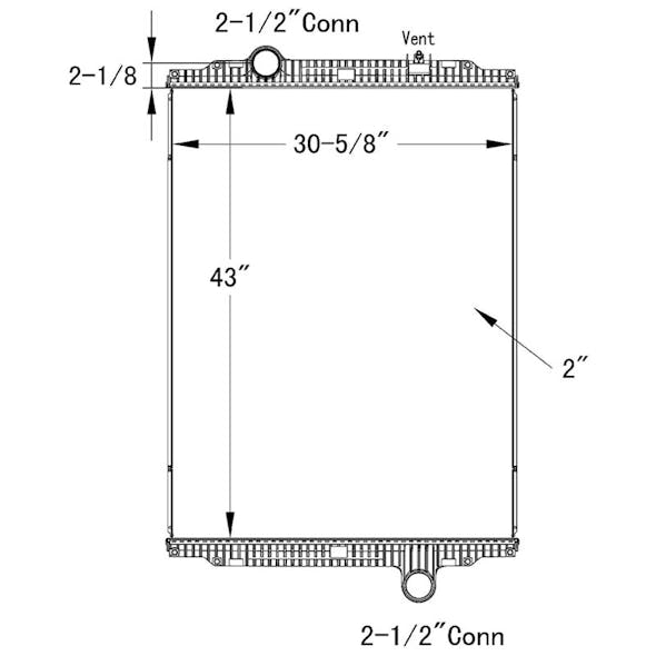Kenworth T660 W900B T800H OSC Radiator Technical Drawing