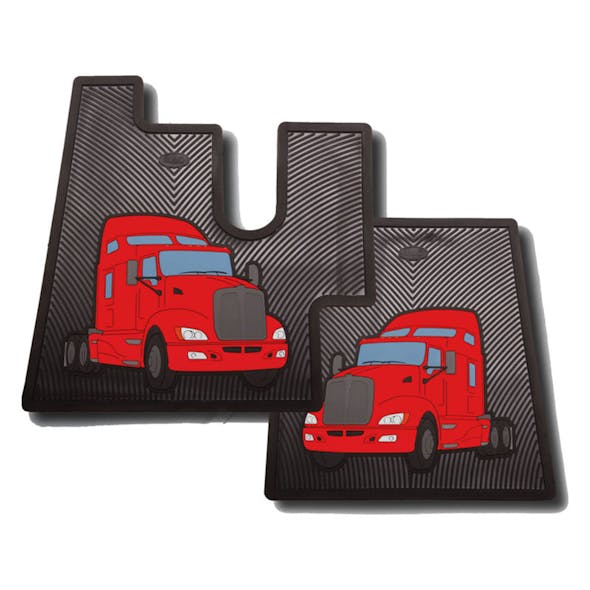 Kenworth T680 Rubber Floor Mats Red