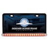 Black Universal License Plate Frame With 19 LED 12" Reflector Light Bar - Red/Clear
