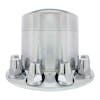 Chrome Rear Axle Wheel Cover Extra Tall With Removable Hubcap & Lug Nut Covers Side View