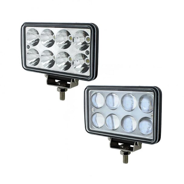 8 High Power LED Rectangular Work Light 1200 Lumens