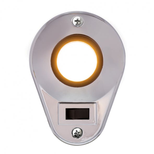 Kenworth Chrome Teardrop Dome Map Light Cover Back