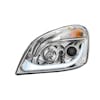 Chrome Projector Headlight With LED Dual Function Turn Signal Right White