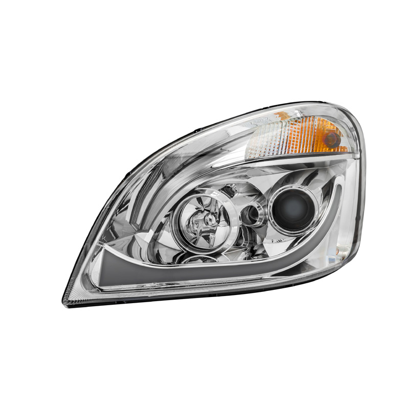 Freightliner Cascadia Chrome LED Projector Headlight With LED Dual