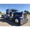 Peterbilt blind mount drop visor on blue truck