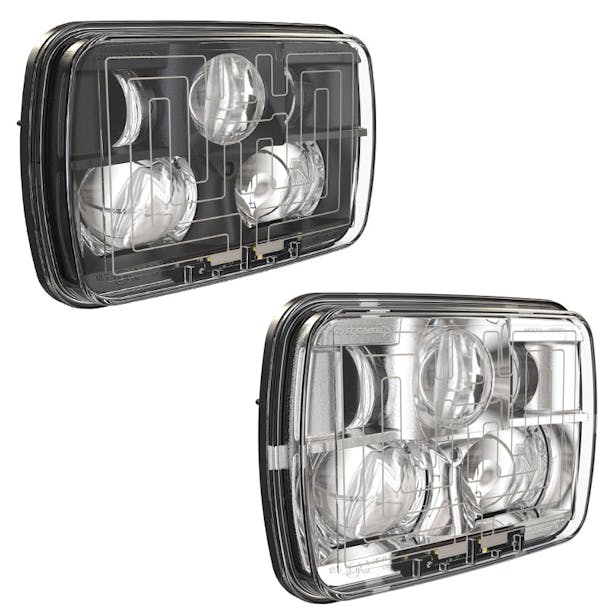 5" x 7" Black And Chrome High And Low Beam Headlight