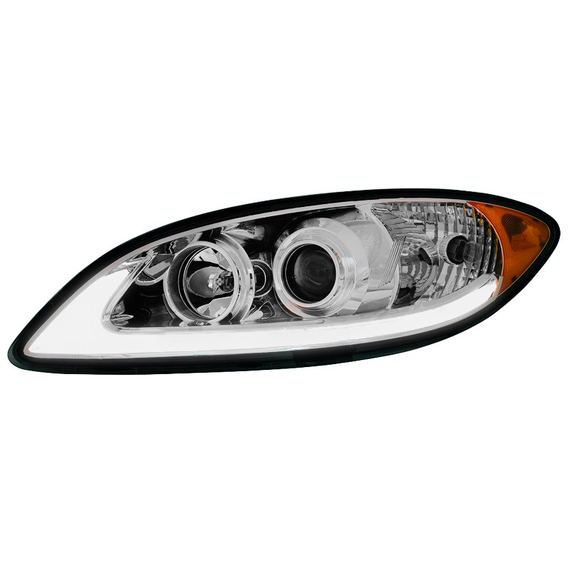 International ProStar Chrome Projector Headlight with LED Light Bar 2008+