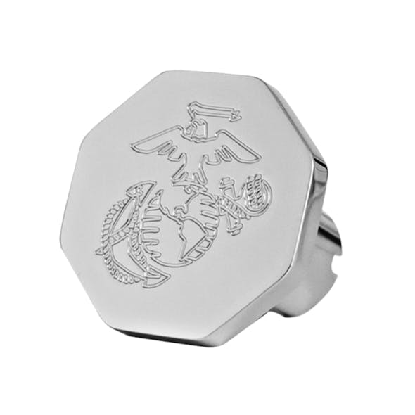 Engraved Marine Corps Logo Tractor Trailer Air Brake Knob - Octagon