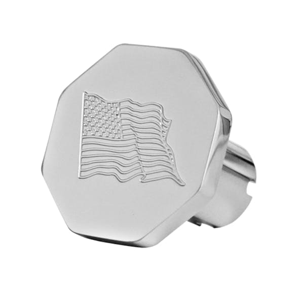 Engraved USA Flag Tractor Trailer Air Brake Knob - Octagon