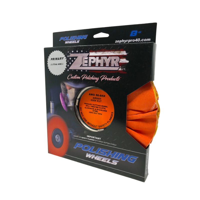Zephyr Orange Kwik Kut Polishing Wheel Heavy Cutting Airway Buffing