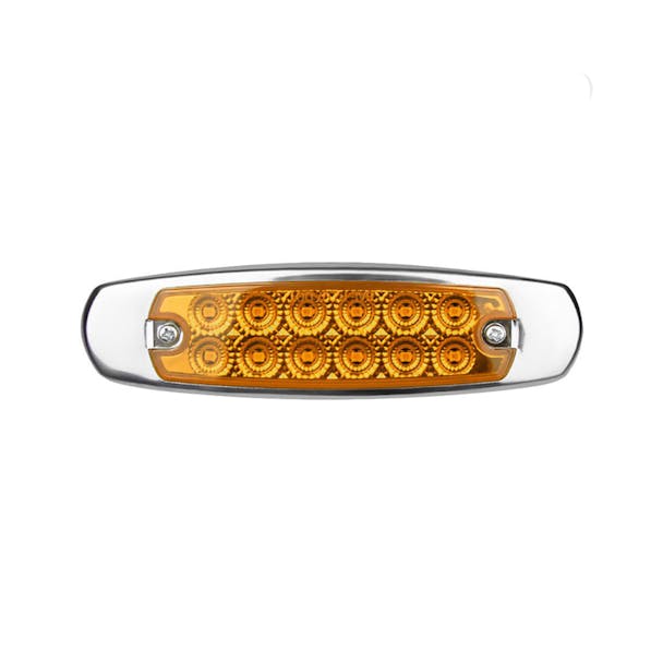 12 LED Marker Amber Light W/SS Flange Amber