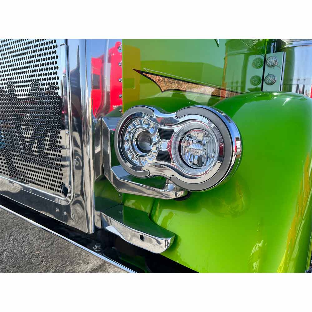 Peterbilt 359 Style LED Dual Headlight Assembly With 9 LED Light