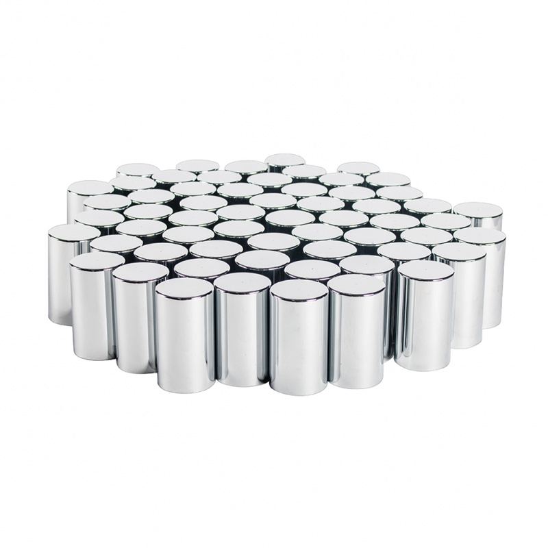 Chrome Plastic 33mm Cylinder Nut Cover 60 Pack - Raney's Truck Parts