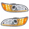 Projector Headlights With Amber LED Marker Light & Dual Function LED Glow Light - Amber LED On