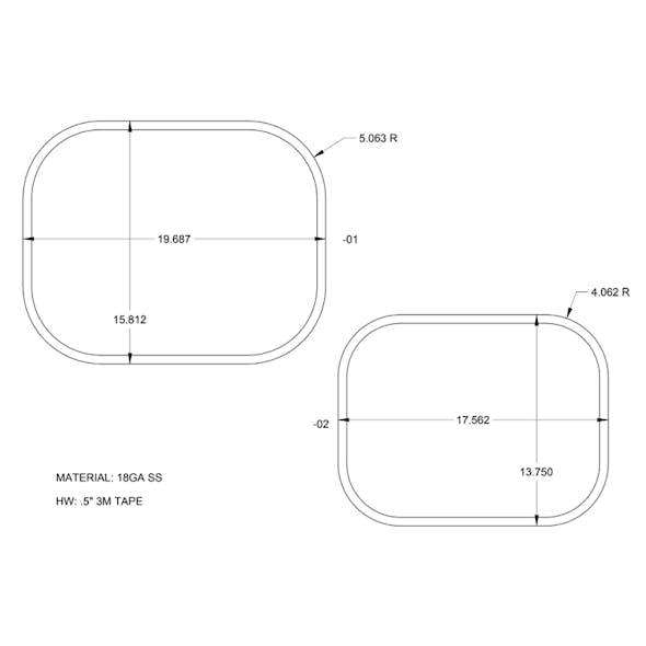 Peterbilt 567 579 Frameless Sleeper Bunk Door Window Trim