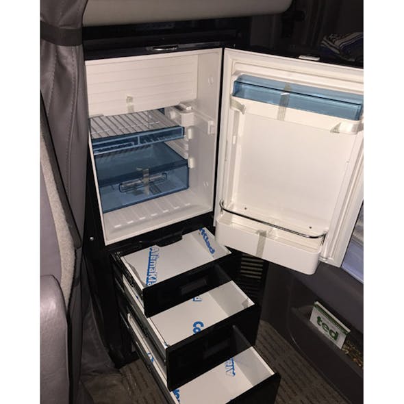 Brushed Stainless 1 Drawer Cabinet W/ Refrigerator Mount & Microwave For  Peterbilt 379 Driver Side - 4 State Trucks