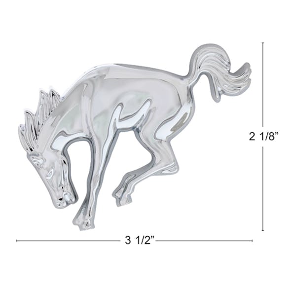 Chrome Adhesive Bucking Bronco Emblem Dimensions