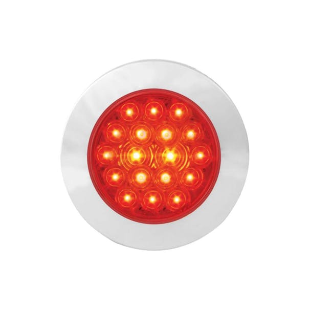 4" Round Ultra Thin Fleet Series LED Light With Twist On Bezel By Grand General - Red/Red On