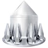 Chrome 33mm Thread-On Spike Rear Axle Cover Set - Profile View