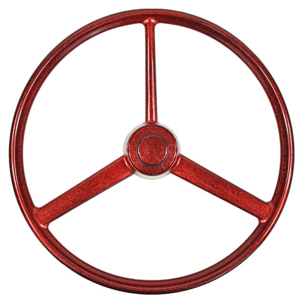 20" Red Retro Sparkle 3 Spoke Steering Wheel