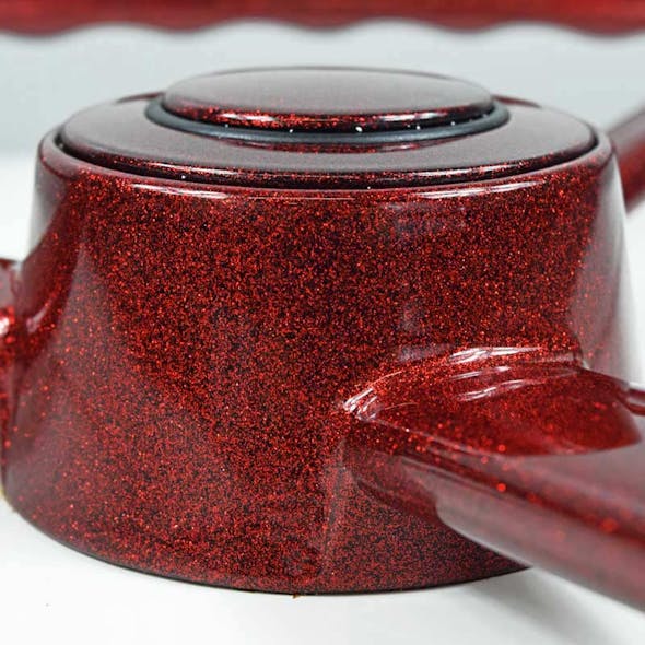 20" Red Retro Sparkle 3 Spoke Steering Wheel - Close Up