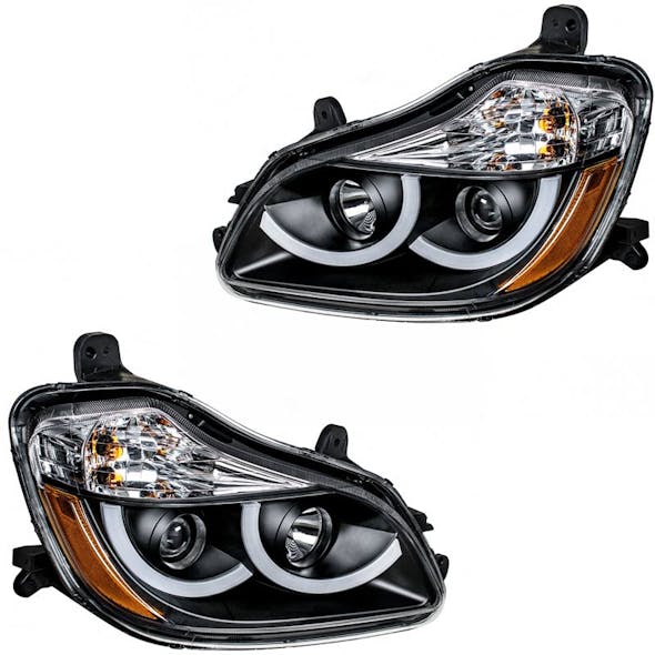 Kenworth T680 Blackout Projector Headlight Assembly LEDs Off