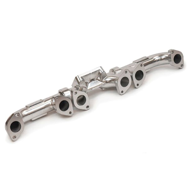 Caterpillar C12 Exhaust Manifold Coated Back View