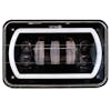 4" x 6" Full LED High & Low Beam Rectangular Headlight With Halo Ring- Front