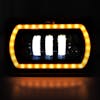 4" x 6" Full LED High & Low Beam Rectangular Headlight With Halo Ring- Amber Turn Signal