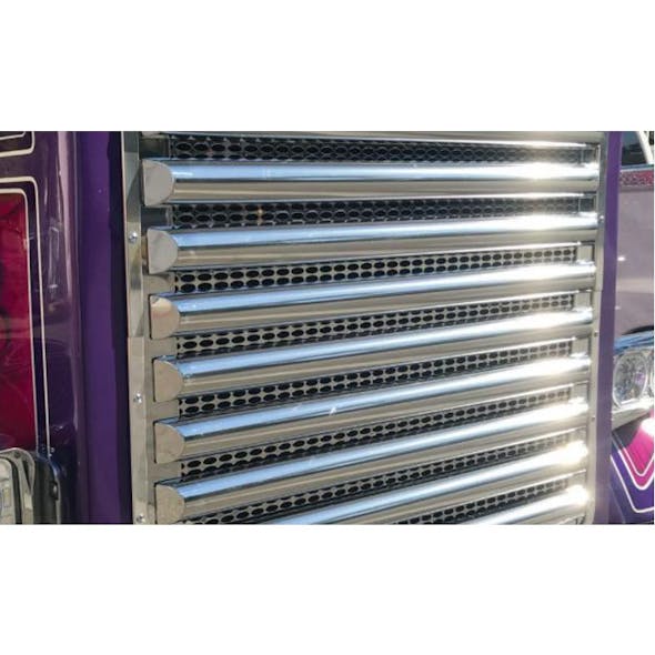 39" Peterbilt 379 389 Mirror Shine Horizontal Half Moon Grill Bars