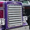 39" Peterbilt 379 389 Mirror Shine Horizontal Half Moon Grill Bars- Full Image