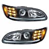 Projector Headlights With Amber LED Marker Light & Dual Function LED Glow Light - White LED On
