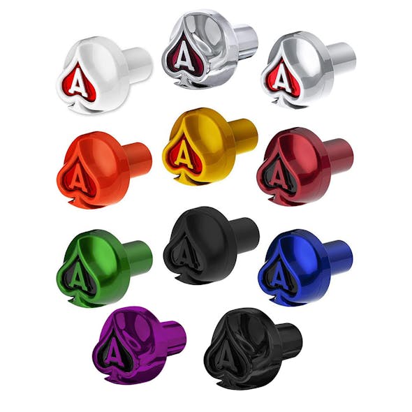 Vibrant Colored Ace of Spades Air Valve Knob, Multiple Colors 