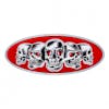 Peterbilt Chrome Skull Emblem - Red