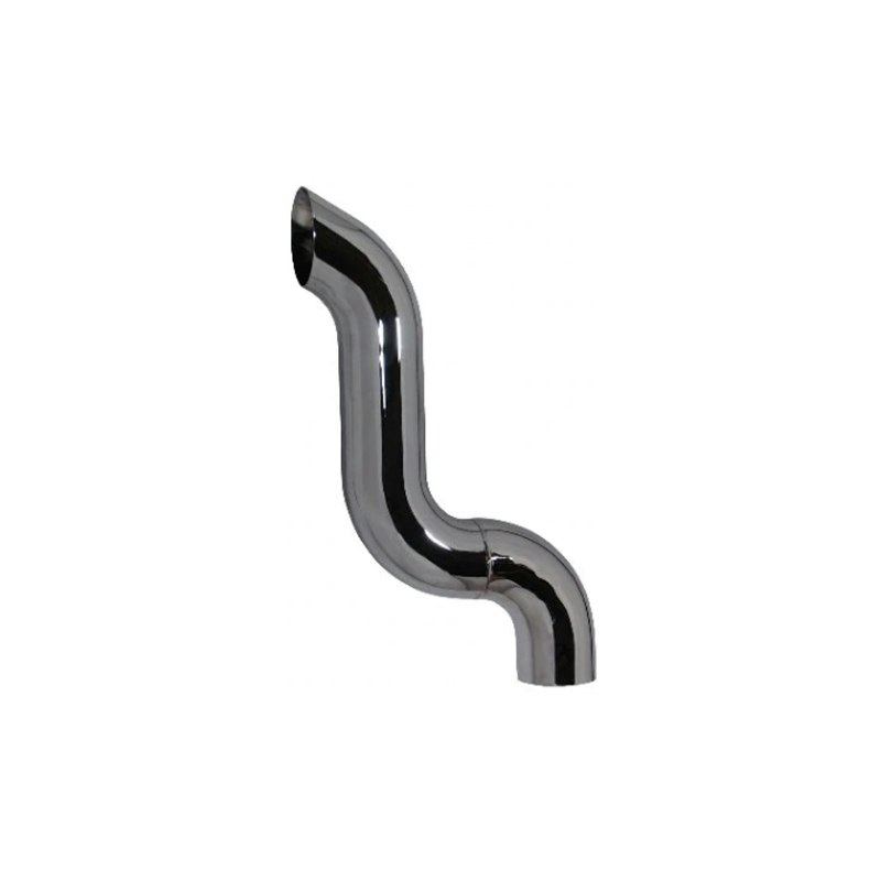 thumbnail interactive-video image 1 of BlitechRacing 5" OD X 48" Chrome Curved Stack Pipe – For Freightliner, Kenworth, Peterbilt 1 of 4