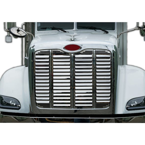 Peterbilt 384 386 Stainless Steel Grill Insert With 15 Louver-Style Bars