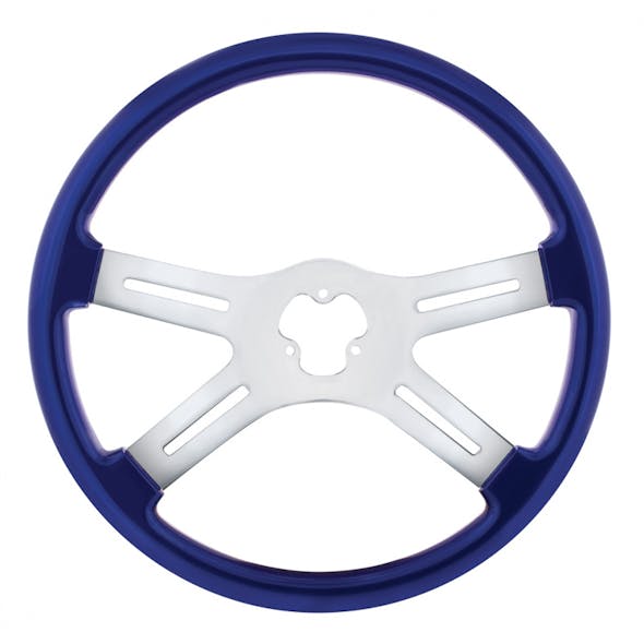 18" Vibrant Indigo Blue 4 Spoke Steering Wheel
