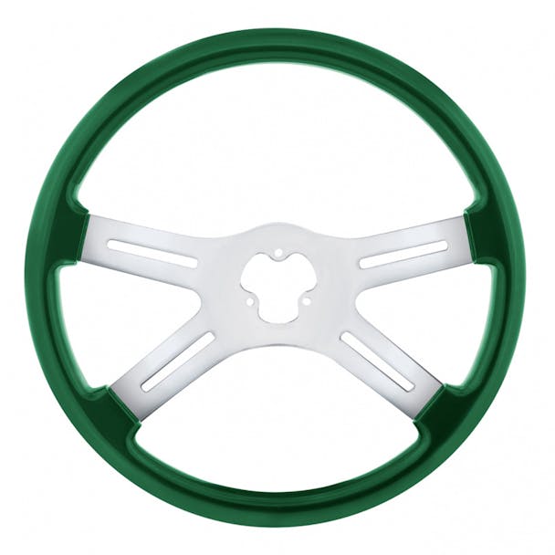 18" Vibrant Emerald Green 4 Spoke Steering Wheel