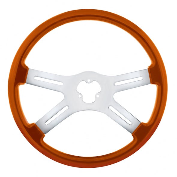 18" Vibrant Cadmium Orange 4 Spoke Steering Wheel