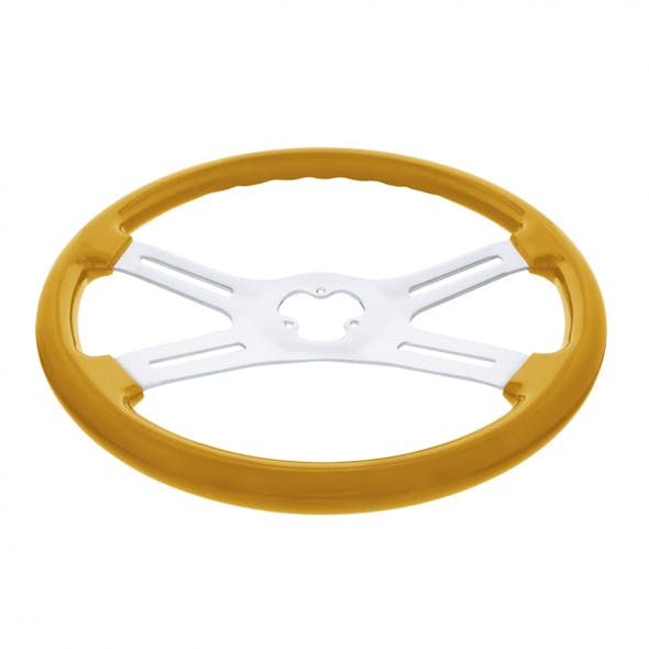 18" Vibrant Electric Yellow 4 Spoke Steering Wheel Bottom View