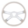 18" Vibrant Pearl White 4 Spoke Steering Wheel